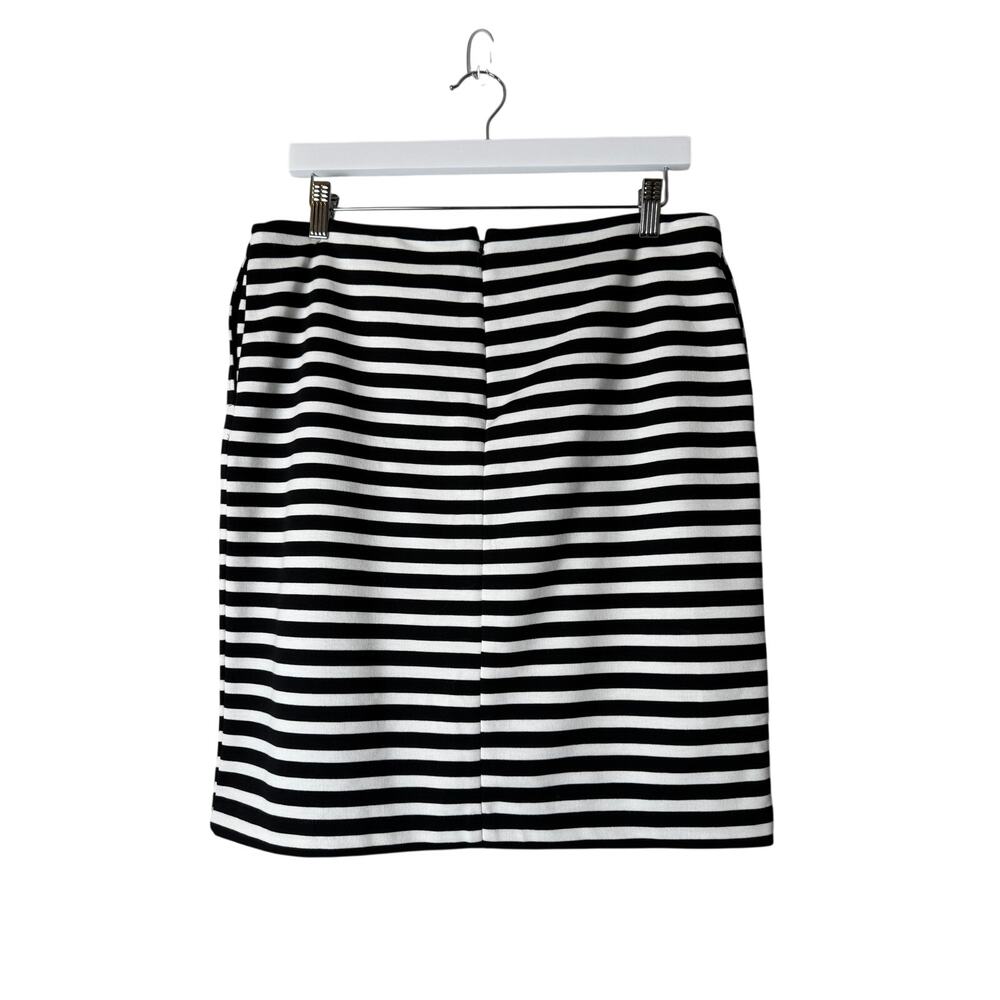 Merona Striped Stretch Extensible Black & White Skirt Size 12 - Picture 3 of 5